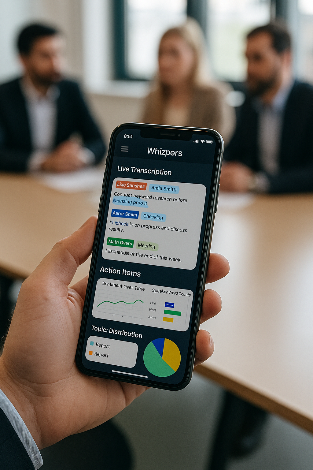 Whizpers real-time transcription dashboard
